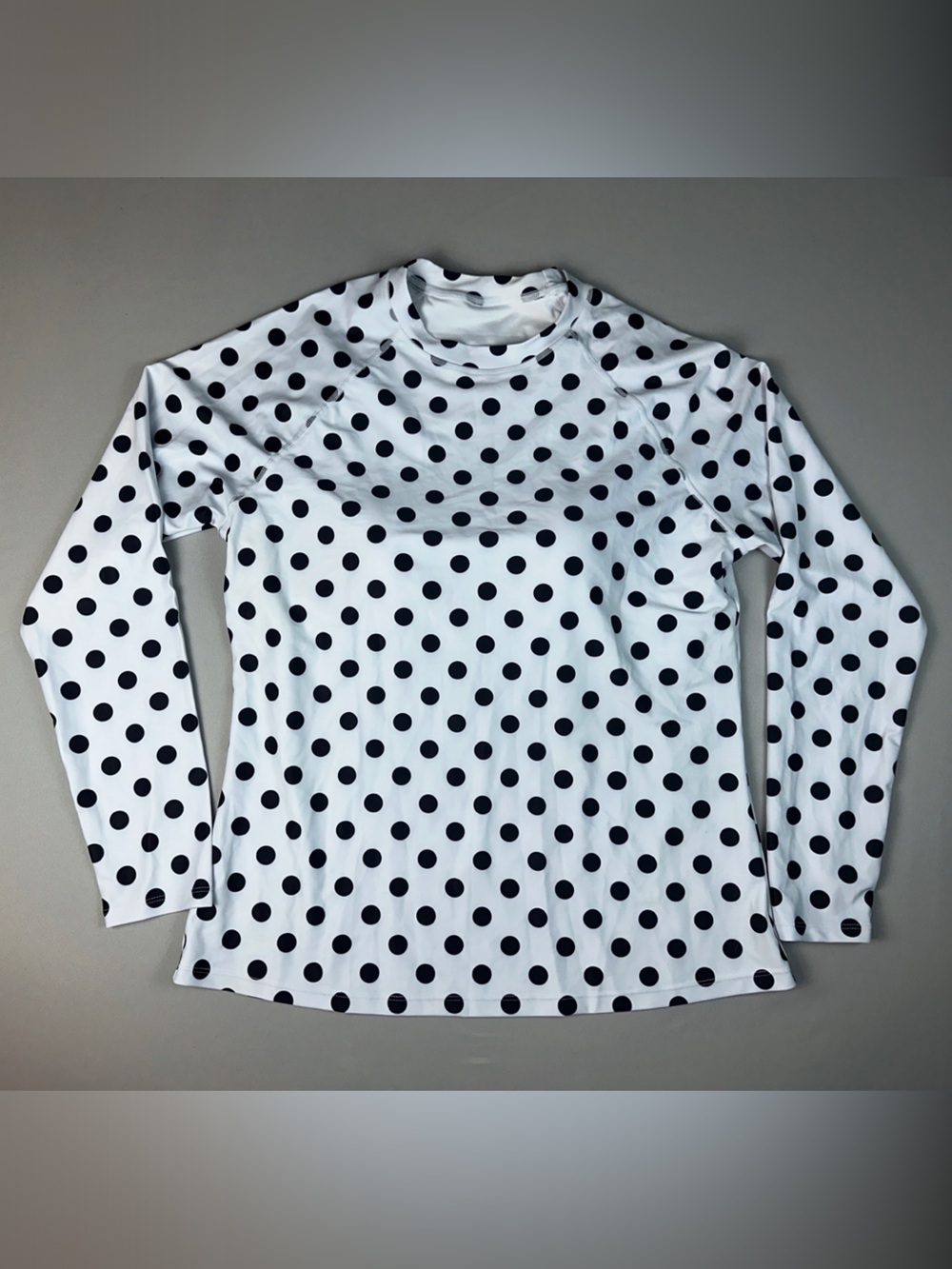 NWT Daci Women’s XL Swim Padded Coverup Top Shirt White Polka Dot Long Sleeve